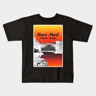 Stari Most Mostar Bridge Kids T-Shirt